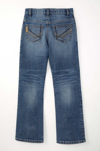 CINCH BOY'S MEDIUM WASH RELAXED FIT BOOT CUT JEAN
