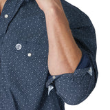 George Strait Wrangler Navy Dot Long Sleeve Shirt