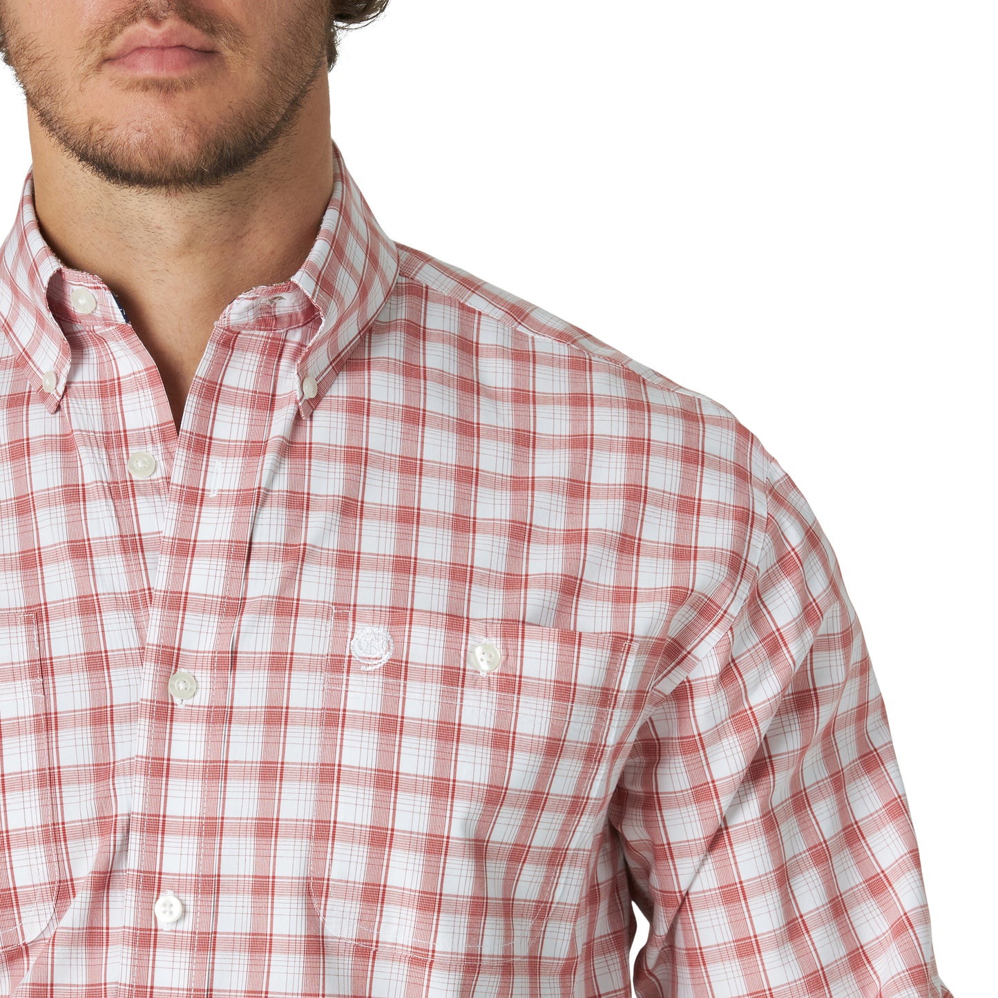 George Strait Wrangler Coral Long Sleeve Shirt