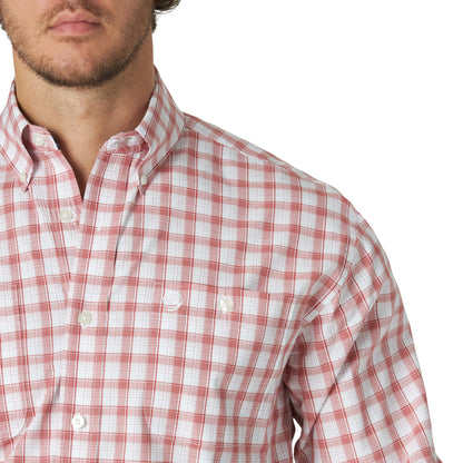 George Strait Wrangler Coral Long Sleeve Shirt