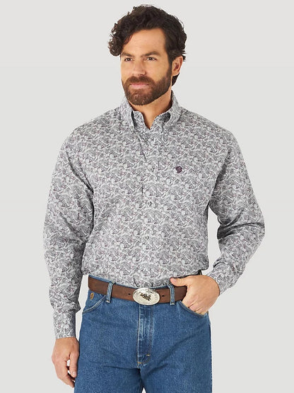 WRANGLER GEORGE STRAIT PURPLE PAISLEY LONG SLEEVE SHIRT