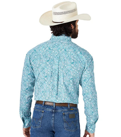 WRANGLER TURQUOISE PAISLEY LONG SLEEVE SHIRT