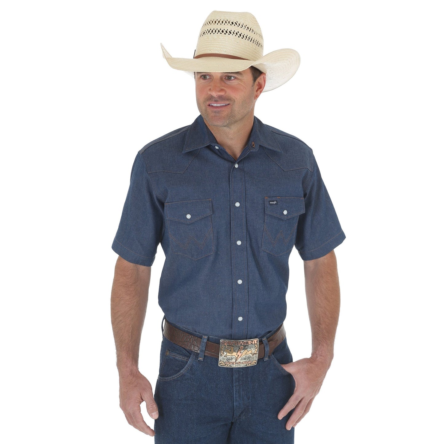 Wrangler Men's Authentic Cowboy Cut Short Sleeve Work Shirt