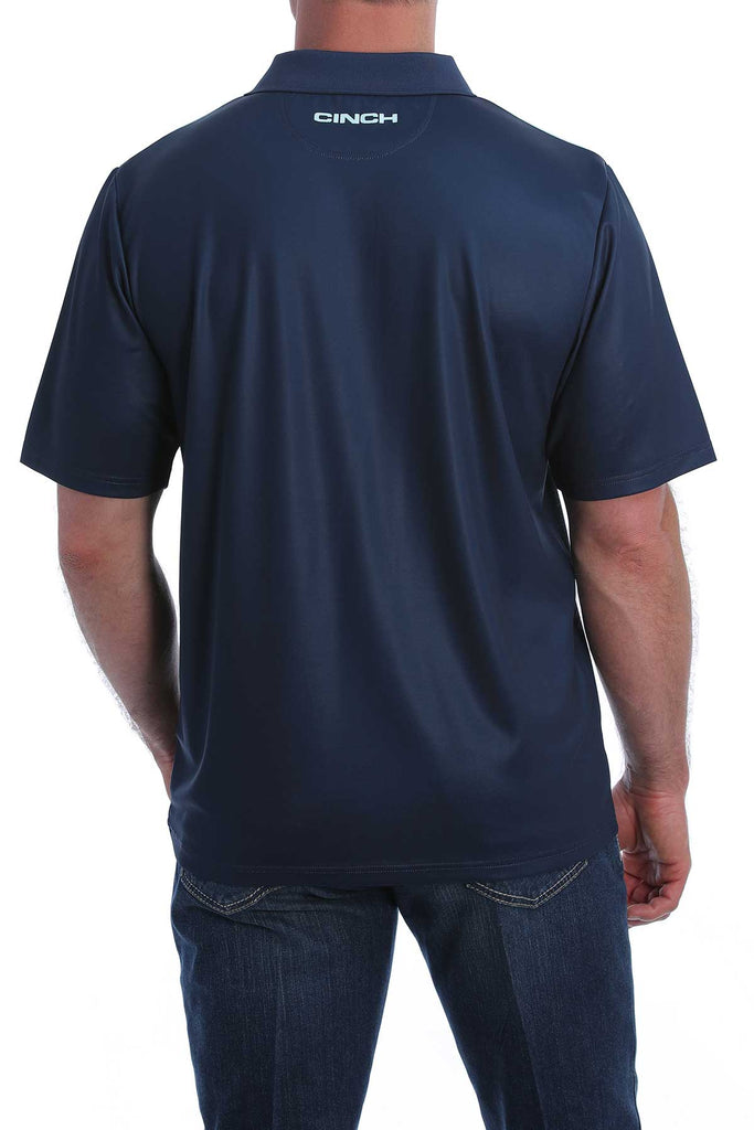 CINCH NAVY STRIPED AREANAFLEX POLO SHIRT