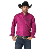 Wrangler Men's Tough Enough To Wear Pink Long Sleeve Shirt