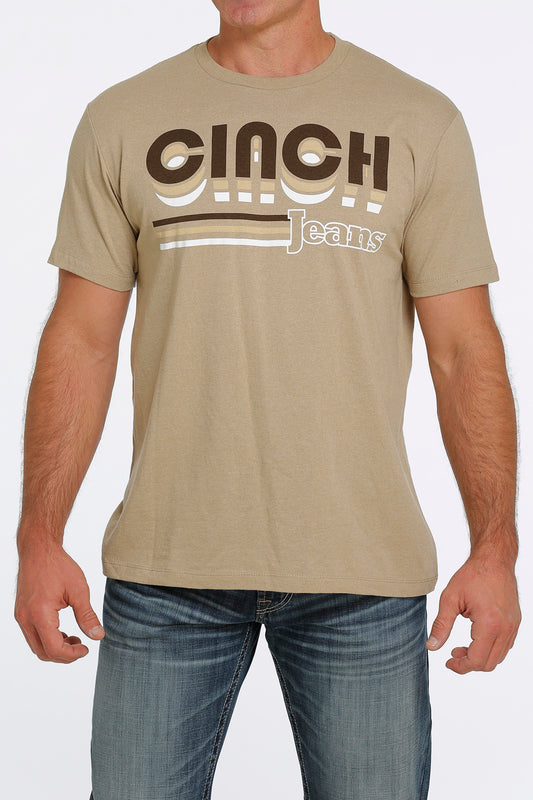 HEATHERED KHAKI CINCH LOGO T-SHIRT