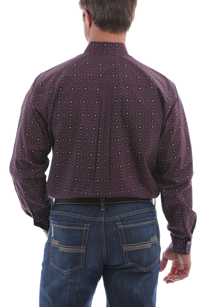 CINCH PURPLE CIRCLE GEOMETRIC PRINT LONG SLEEVE SHIRT