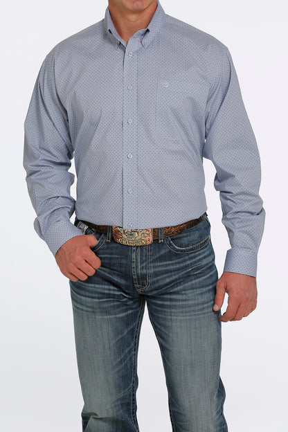 CINCH LIGHT BLUE PRINT LONG SLEEVE SHIRT