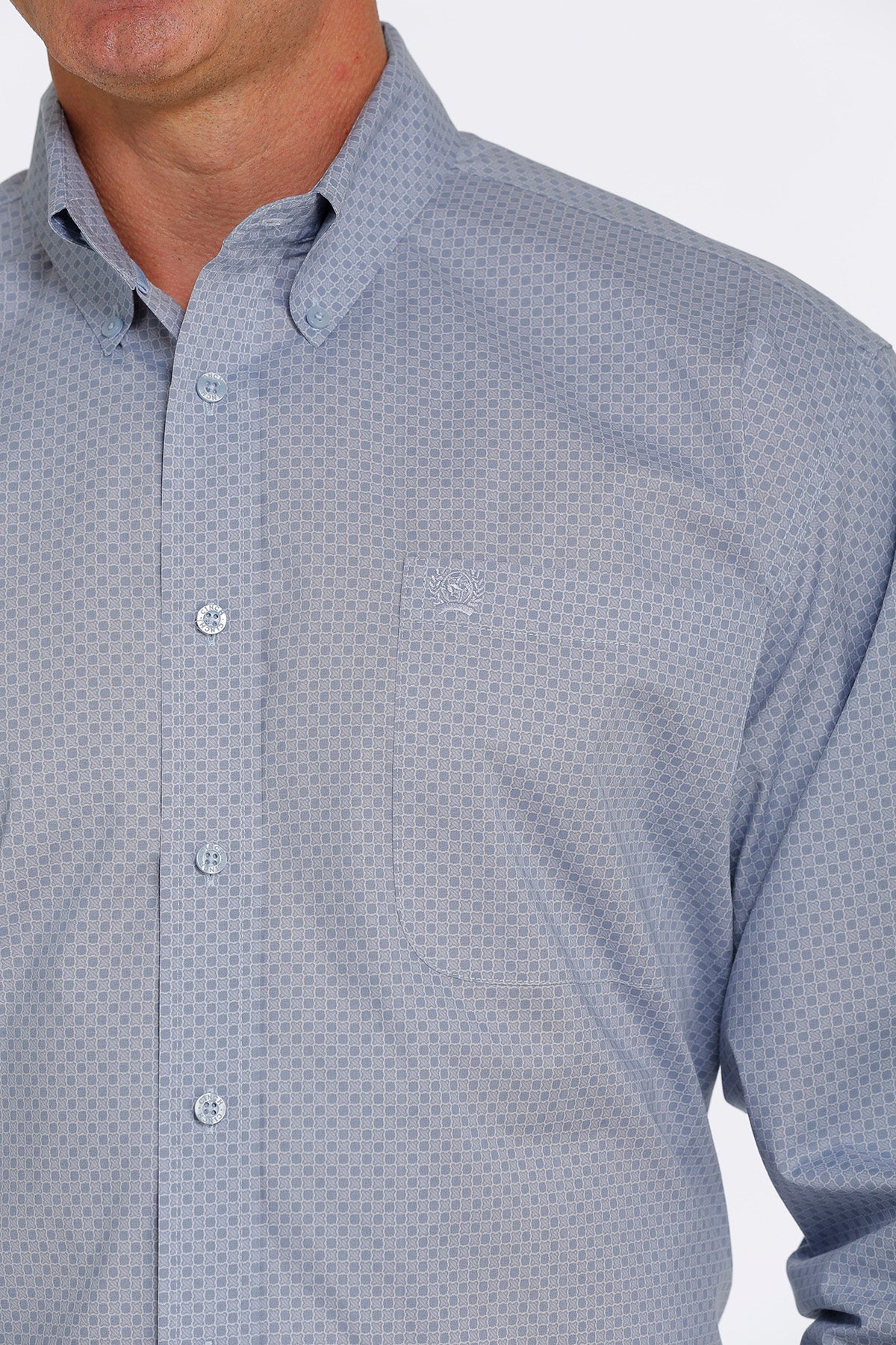 CINCH LIGHT BLUE PRINT LONG SLEEVE SHIRT