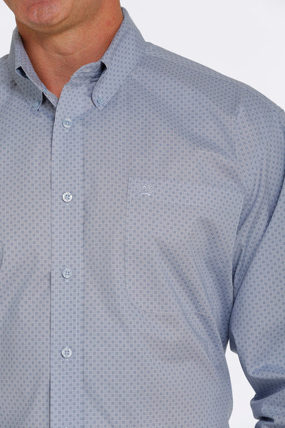 CINCH LIGHT BLUE PRINT LONG SLEEVE SHIRT