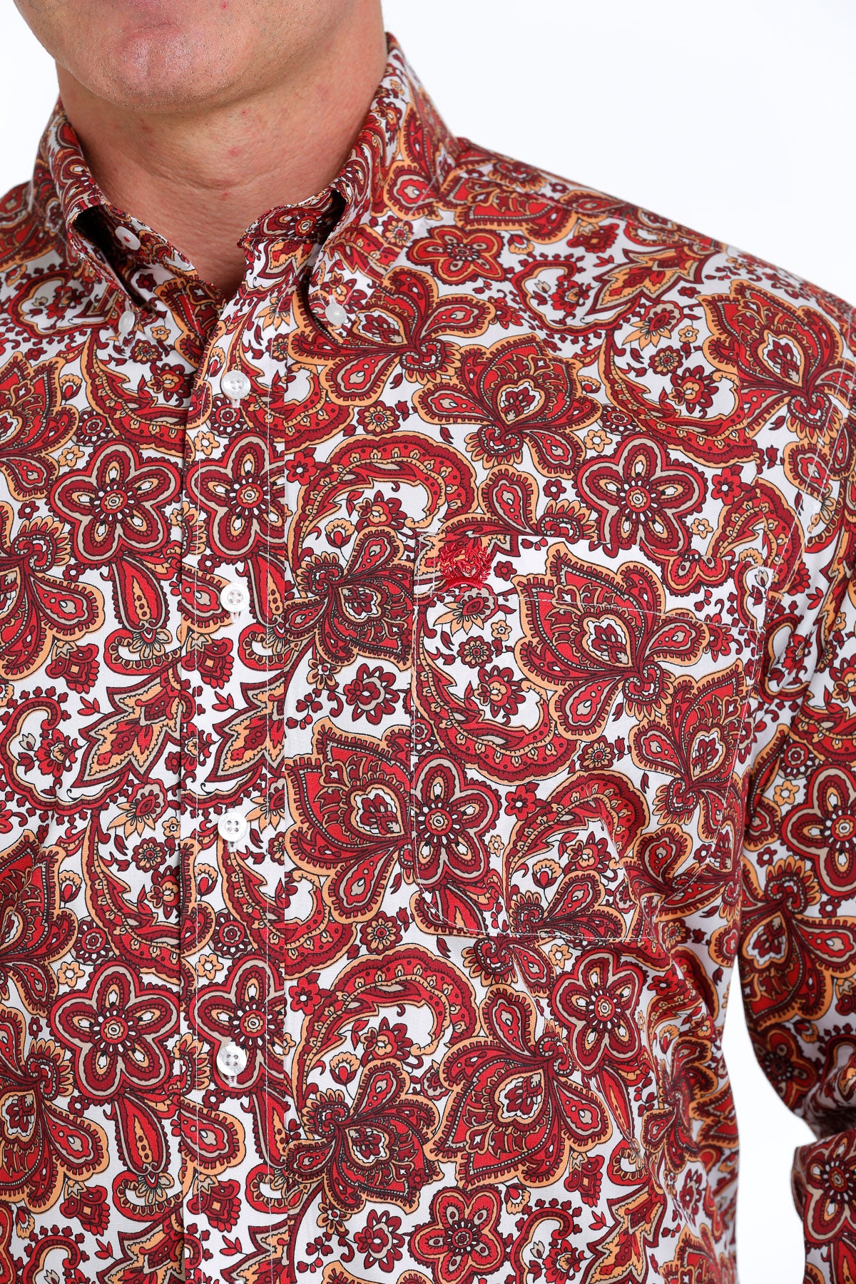 CINCH RED BARN PAISLEY PRINT LONG SLEEVE