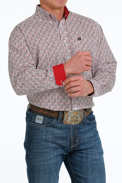 CINCH WHITE & RED GEOMETRIC PRINT