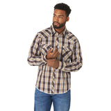 Wrangler Men's Chocolate Plum Fashion Snap Long Sleeve Shirt