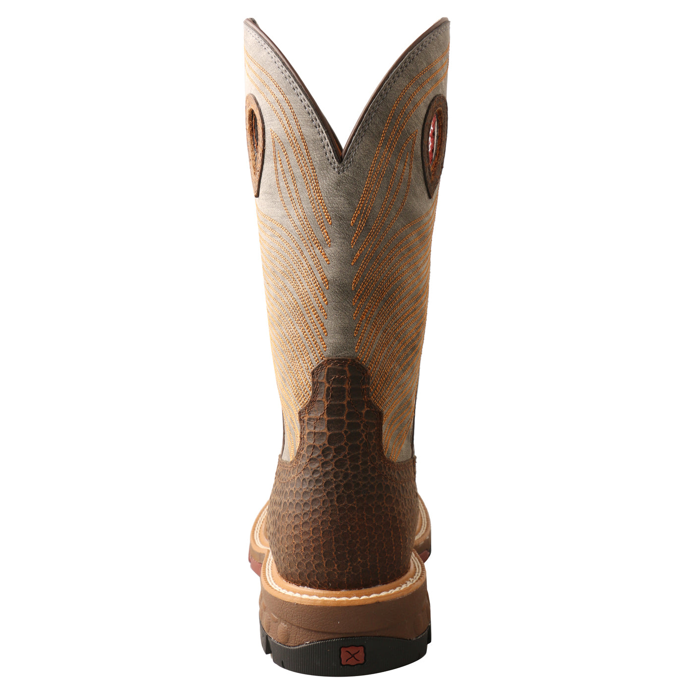 TWISTED X BROWN GATOR PRINT NANO COMPOSITE TOE WORK BOOT