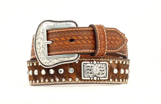 Nocona Boy's Calf Hair Rhinestone Belt