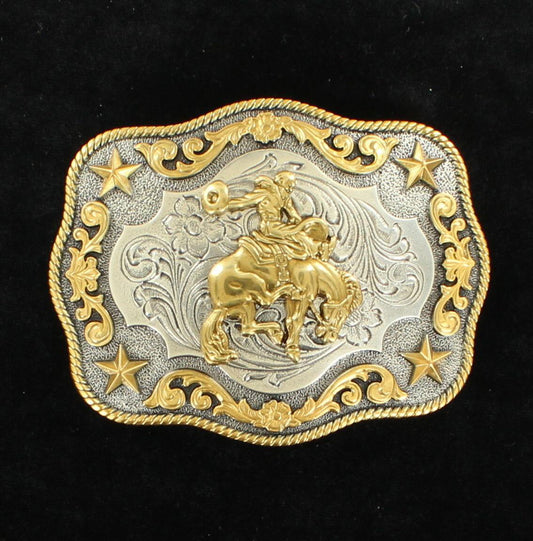 Nocona Men's Antique Silver & Gold Buckle
