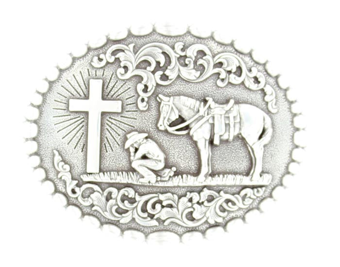 Oval Cowboy Prayer Buckle