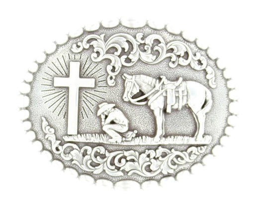 Oval Cowboy Prayer Buckle