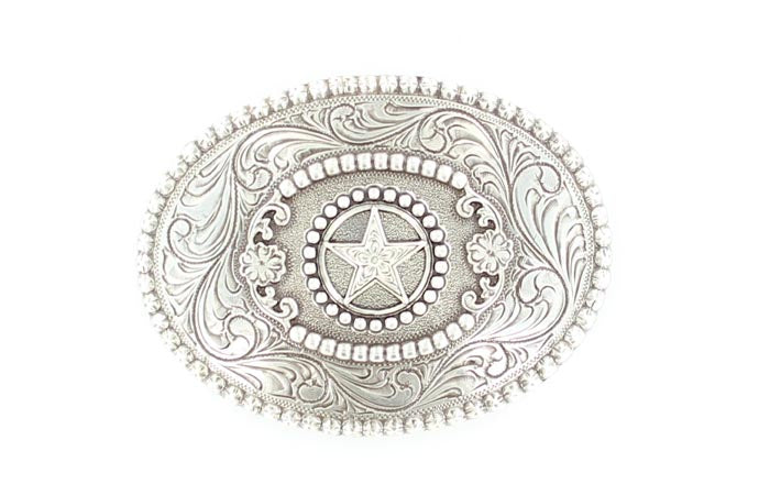 NOCONA OVAL STAR SCROLLED BUCKLE