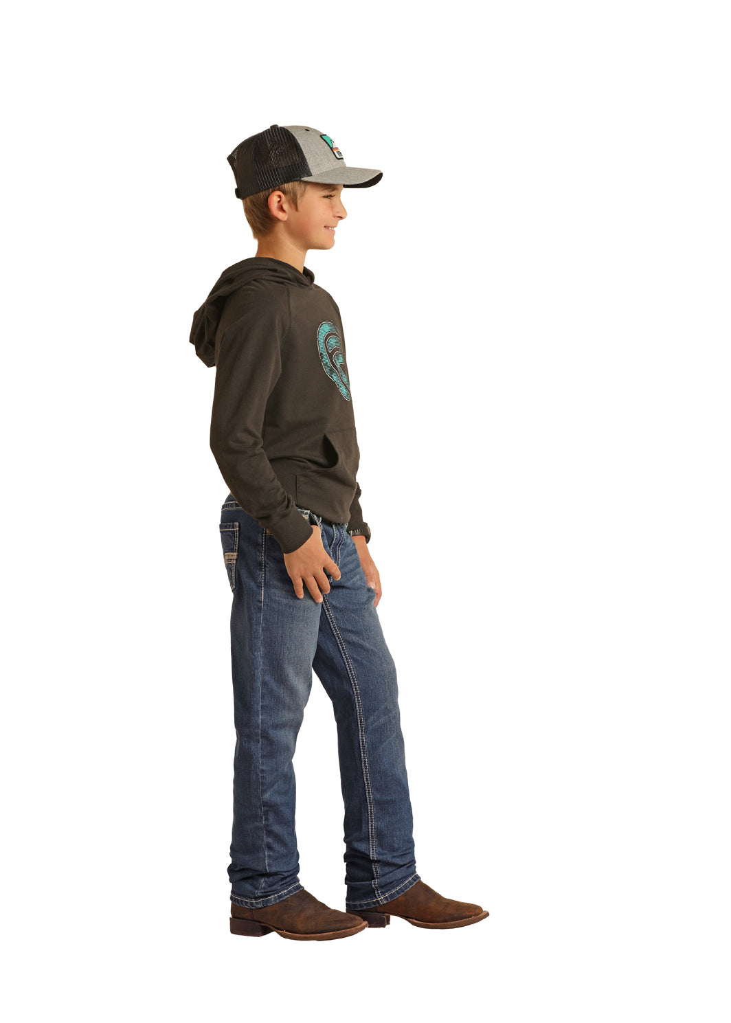 ROCK & ROLL BOYS ROPE STITCH LEATHER REVOLVER JEAN