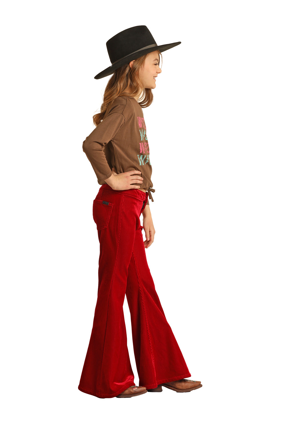 ROCK & ROLL GIRLS RED CORDUROY BELL BOTTOMS