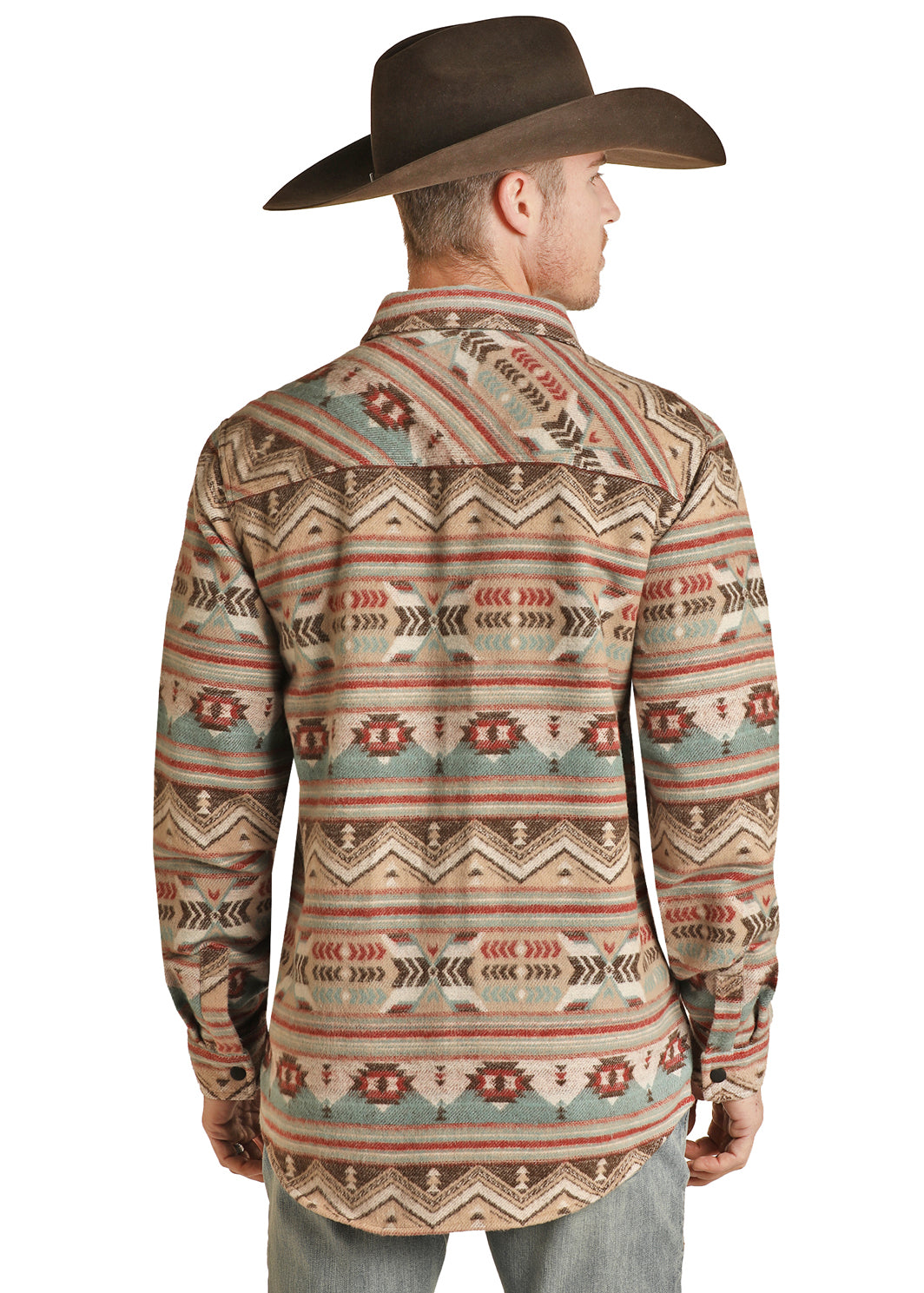 ROCK & ROLL MEN'S TAN AZTEC SHIRT JACKET