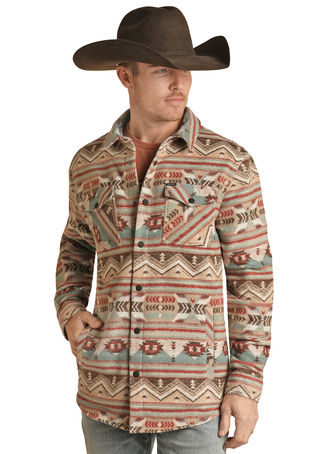 ROCK & ROLL MEN'S TAN AZTEC SHIRT JACKET – Corral Western Wear