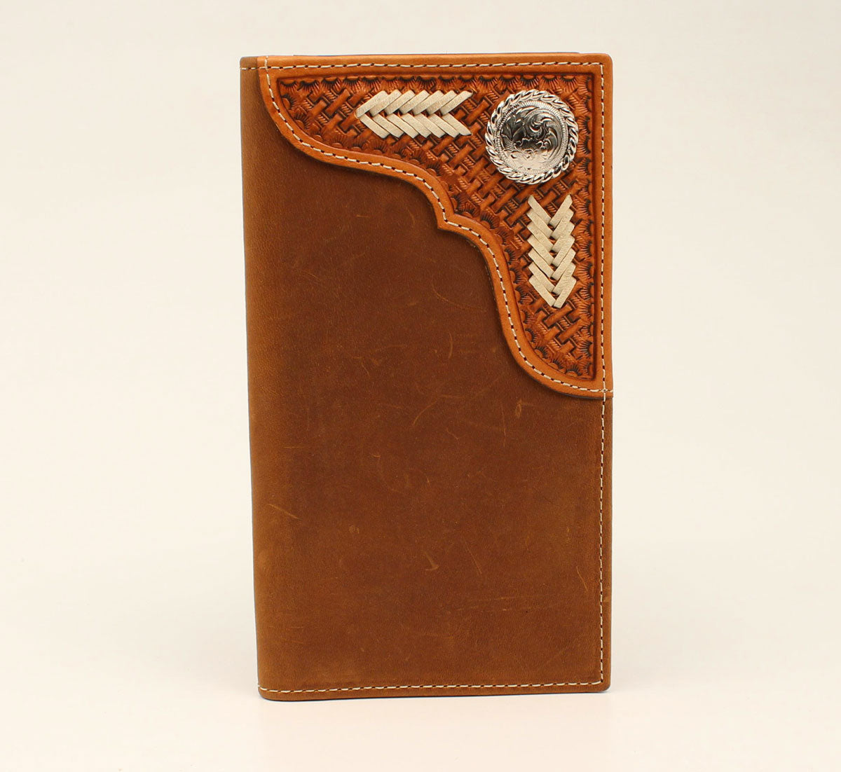 BASKETWEAVE RAWHIDE RODEO WALLET