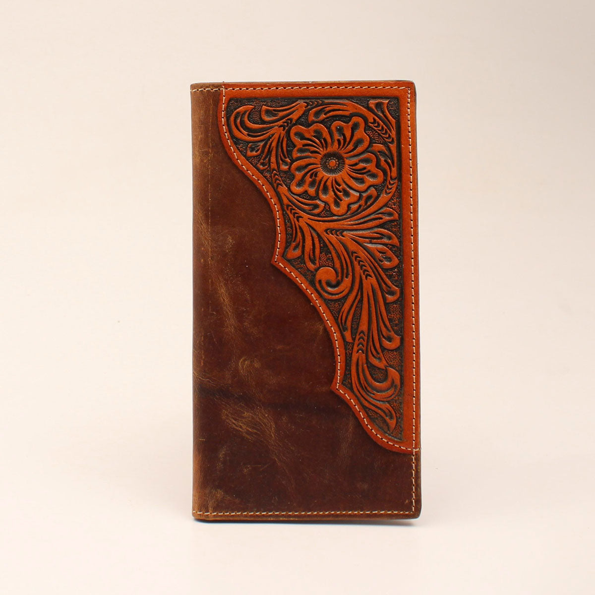 DISTRESSED FLORAL EMBOSSED WALLET