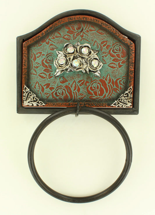 ROSE INLAY TOWEL RING