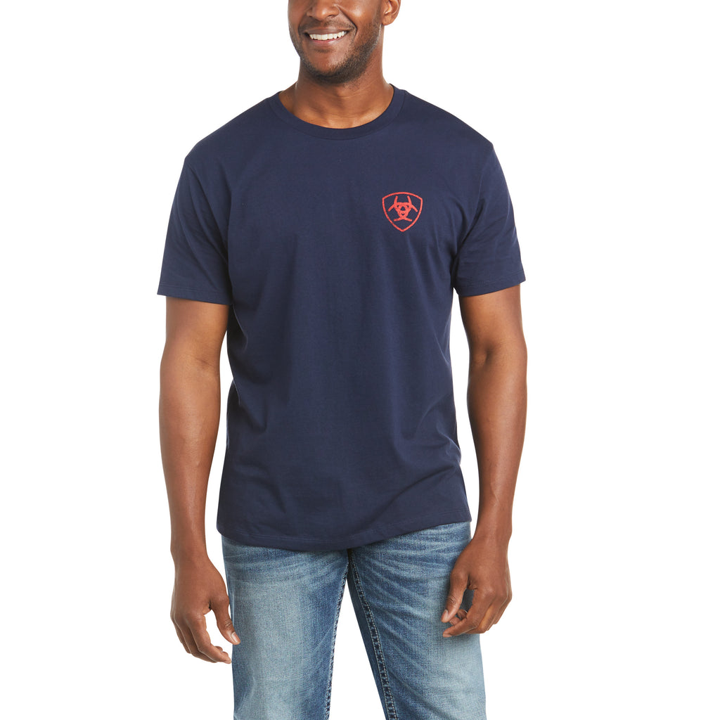 ARIAT USA NAVY SHORT SLEEVE SHIRT