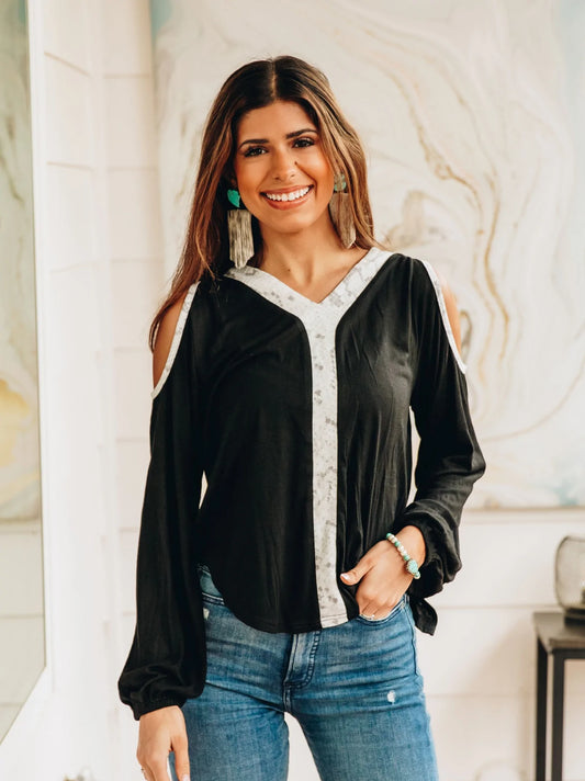 SIMPLY FIERCE COLD SHOULDER TOP