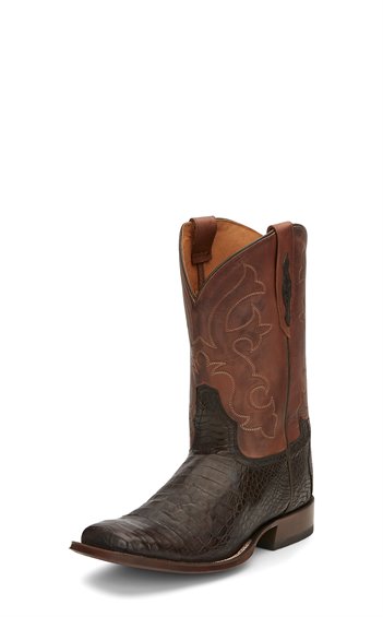 TONY LAMA MEN'S CAFE BURNISHED CAIMAN BELLY COWBOY BOOT