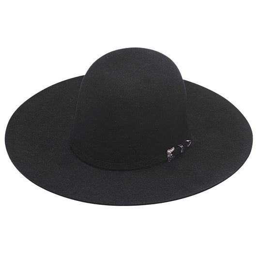 TWISTER 10X FUR 4 1/4" OPEN CROWN BLACK HAT