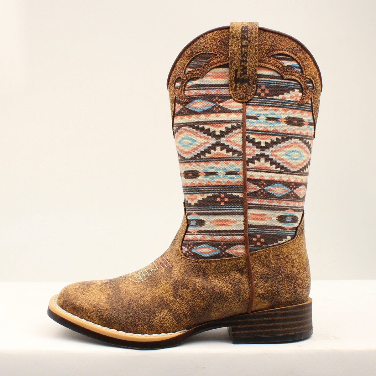 TWISTER MAGAN DISTRESSED BROWN AZTEC BOOT