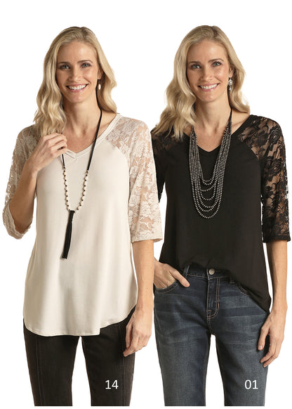 PANHANDLE LACE SLEEVE TOP
