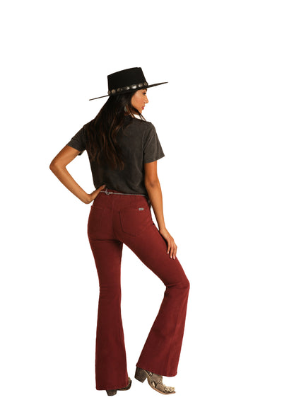 ROCK & ROLL PLUM BARGAIN BELL HIGH RISE FLARE