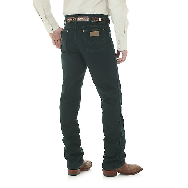 WRANGLER DARK GREEN SLIM FIT COWBOY CUT JEANS