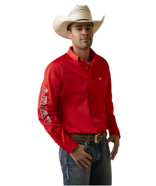 Ariat Red Team Logo Twill Classic Fit Shirt