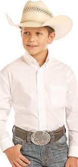 PANHANDLE BOYS WHITE BUTTON LONG SLEEVE SHIRT