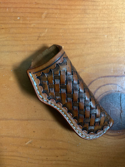 BASKETWEAVE BACK LOOP KNIFE SHEATH
