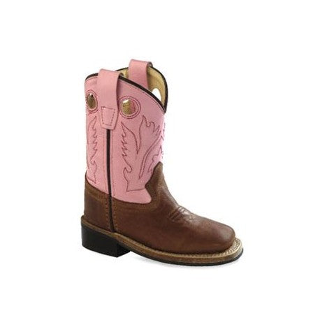 OLD WEST TODDLER TAN/PINK BOOT