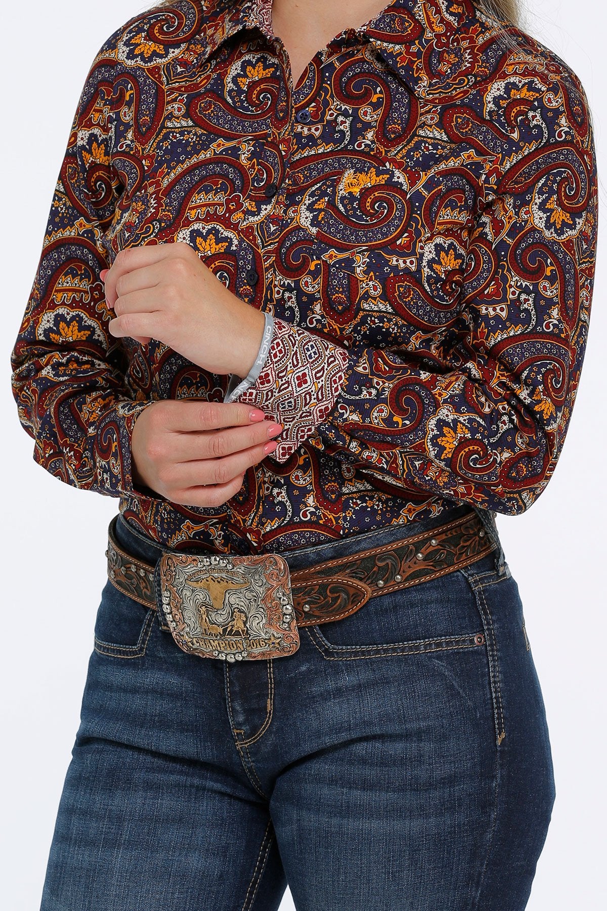 CINCH LADIES MAROON PAISLEY PRINT SHIRT