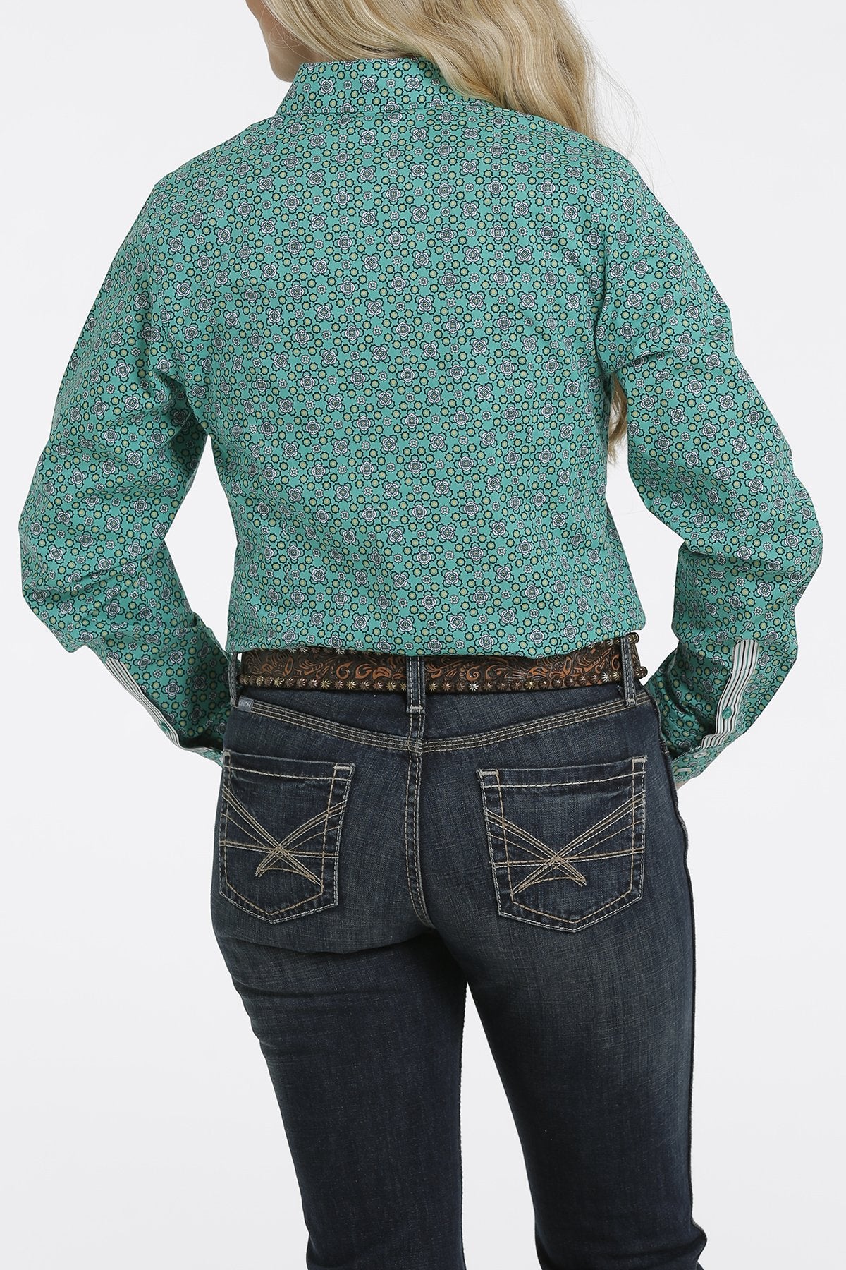 CINCH EMERALD BUTTON-DOWN WESTERN SHIRT