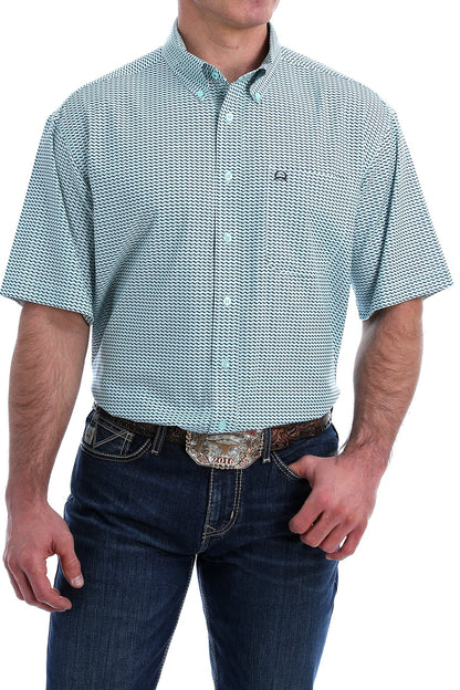 CINCH ARENAFLEX MINT ZIG ZAG BUTTON-DOWN SHIRT