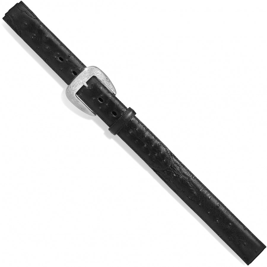 Tony Lama Black Ostrich Print Belt