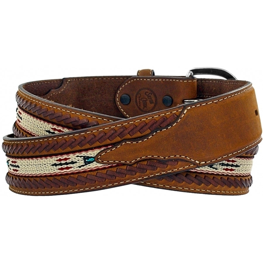 Tony Lama Men's Laced Edge Ribbon Belt