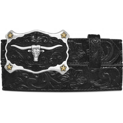 JUSTIN MEN'S CLASSIC LONGHORN BLACK BELT