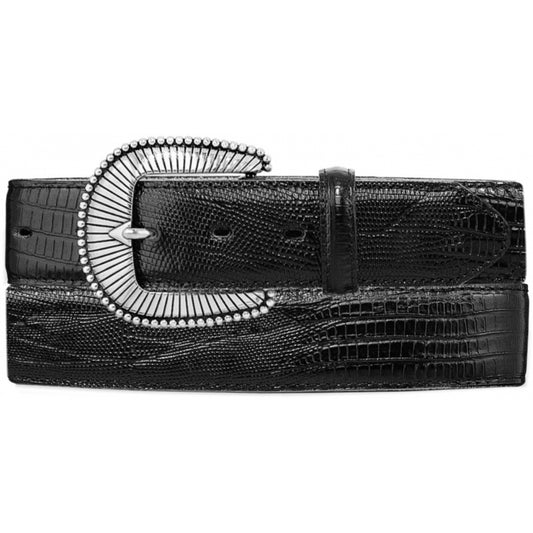 Tony Lama Men's Black Lizard Belt