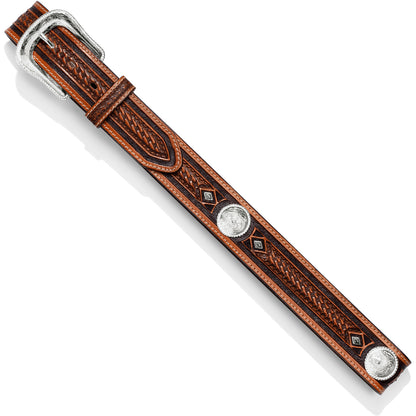 Tony Lama Men's Dark Brown Embossed Leather Belt